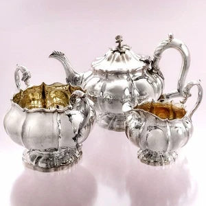 Set Teekanne Milchkännchen und Zuckertopf 925er Silber London 1827-1847 - Bild 1 von 6