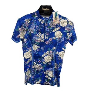Johnny Was Blue Dove Surf Shirt Size XS Blue Floral Rash Guard Beach Cruise - Picture 1 of 8