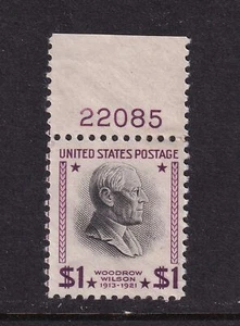 Edición Presidencial 1938 Sc 832 PREXY $1 MNH número de placa Hebert CV $14 (W4 - Imagen 1 de 1