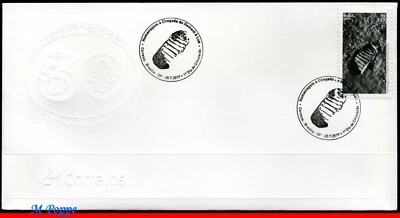 3420 BRAZIL 2019 TRIBUTE TO LUNAR LANDING MISSION, SPACE, FOOTPRINT ON MOON FDC - Image 1 of 2