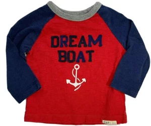 Baby Gap Boys 12-18 Month Red Dream Boat Valentines Day Nautical Anchor Shirt - Picture 1 of 8