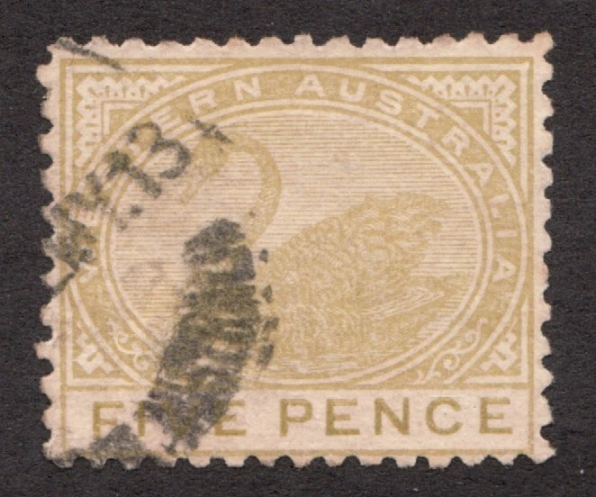 Antigo, cinco pence, Swan de 1905-12, Austrália Ocidental. Usado Sc#94. Cv$ 32,50 - Imagem 1 de 1