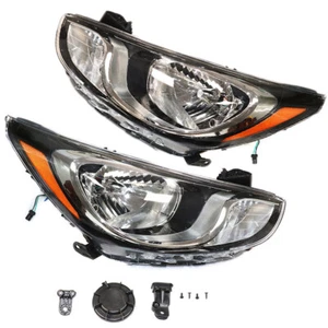 Headlight Set For 2012 2013 2014 Hyundai Accent Driver and Passenger Side - Picture 1 of 13