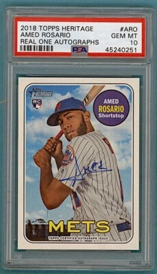 2018 Topps Heritage Real One Autographs Amed Rosario #ARO PSA 10! - Image 1 of 2