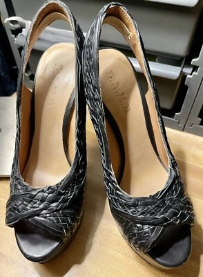 L.A.M.B. Черные туфли на каблуках с ремешками Gwen Stefani сплетенными деталями размер 7,5 - Изображение 1 из 4