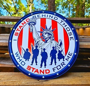 Stand 4 USA Metal Tin Sign military Vets army nav Support Troops AMERICAN MADE - Picture 1 of 4