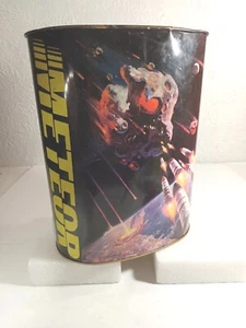 Vintage Meteor Movie 1979 Rarely Seen Chagingo Metal Trash Can Space Graphic - Picture 1 of 5