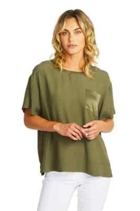 Ladies Top "Pingpong" Khaki Colour Size 18 RRP$139.90 BNWT REDUCED - Picture 1 of 6