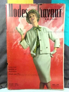 MAGAZINE MODES & TRAVAUX AVEC SUPPLÉMENT PATRON COUTURE, N°723, MARS 1961 - Picture 1 of 12