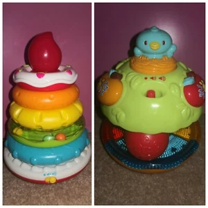 Fisher Price Rock A Stack Vtech Push & Play Spinning Top Bundle Set - Picture 1 of 6