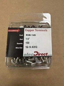 R9B-14S HIGH TEMPERATURE RING TERMINAL 16-14 AWG 1/4" STUD (3000PCS TOTAL) - Picture 1 of 6