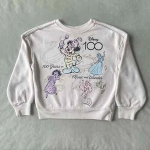 Disney 100 Girls Beige Sweater Size 7/8 Cotton/Polyester - Picture 1 of 5