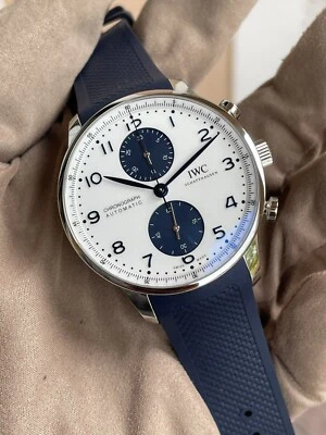 IWC Portugieser Chronograph IW371620 Blue Panda 41mm Rubber Strap Automatic - Image 1 of 2