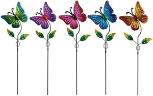 5 Pack Butterfly Decorative Garden Stakes Outdoor Metal Decor Outdoor Decoration - Picture 1 of 12
