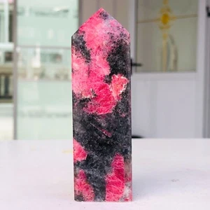 148g Natural Sakura Flor Lluvia Rodonita Cuarzo Cristal Obelisco Curación G426 - Imagen 1 de 11