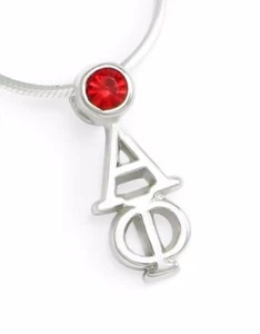 Lavaliere de plata esterlina Alpha Phi Sorority con cristal rojo CZ, ¡NUEVO!**** - Imagen 1 de 2