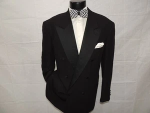Giorgio Armani Mani Vintage 90's Double Breasted Tuxedo 44 Long Pants 40X32.5 - Picture 1 of 15