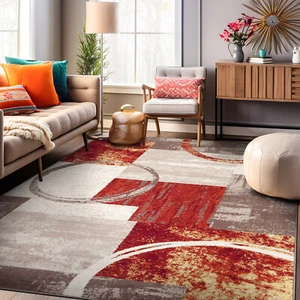 Rugshop Large Rug Abstract Circle Modern Rugs for Sale Rugs for Living Room 8x10 - Picture 1 of 8