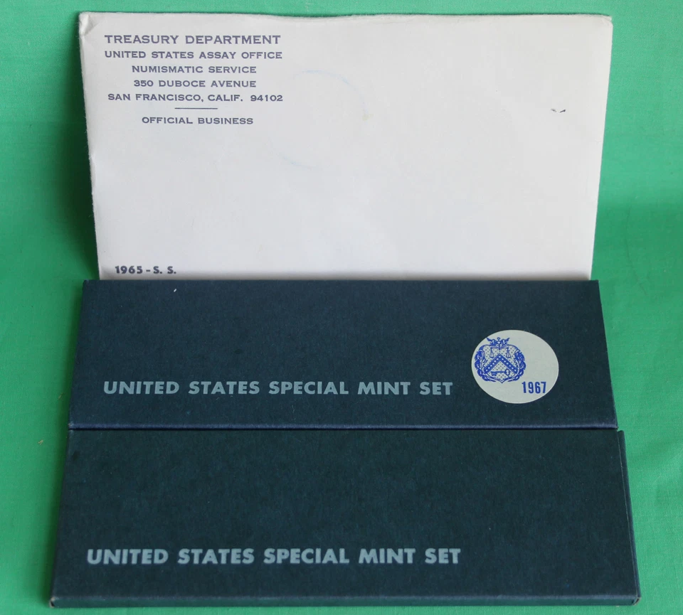 1965 1966 1967 Special Mint Set SMS 15 Coin Lot with Boxes Silver 3 US Mint Sets - Image 1 of 3