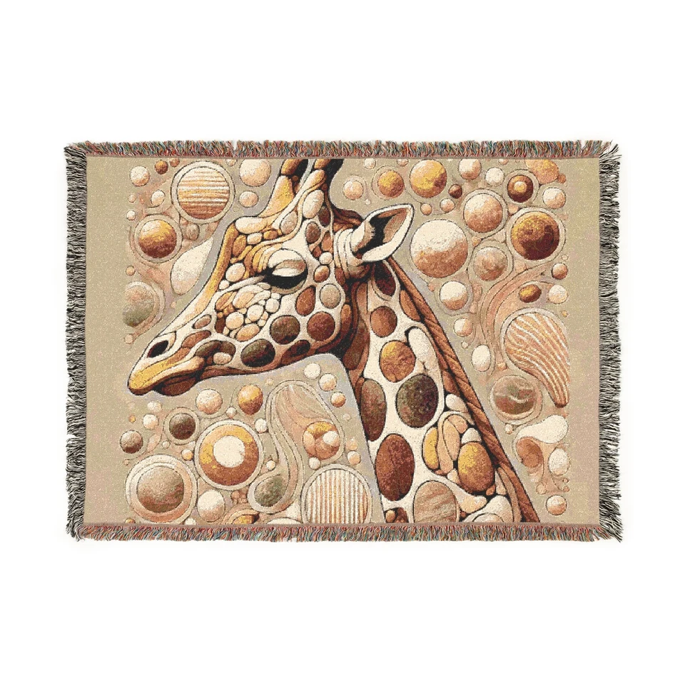 African Giraffe Woven Tapestry Quilt Blanket, Cozy Throw Blanket Home Wall Decor - image 1 of 1