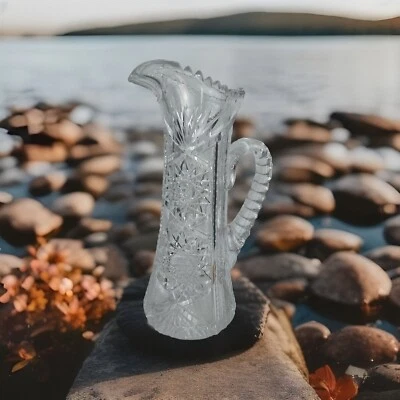 Vintage American Brillant Cut Glass 11" Tall Pitcher - Precision Cut Beautiful - Image 1 of 4