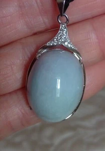 Certified Natural Grade A Light Purple and Green jadeite Jade Necklace Pendant - Picture 1 of 11
