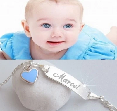 SCHMUCK-AREAL Babyarmband Kinderarmband Taufarmband Wunschgravur 925 Silber Armband Baby