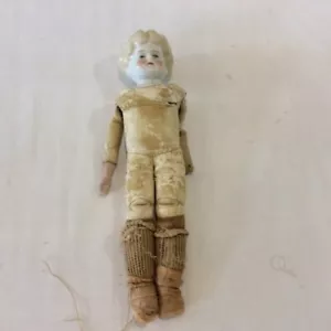Muñeca Antigua MUY ANTIGUA Bisque Porcelana 12 En Hombro Cabeza Cuero Cuerpo Hertwig? - Imagen 1 de 10