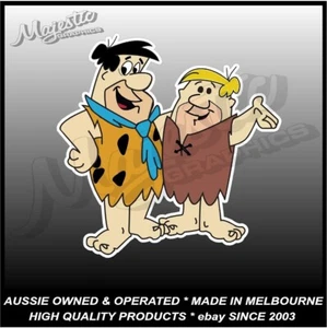 FRED FLINSTONE & BARNEY RUBBLE - 150mm x 150mm - DECAL / STICKER - Imagen 1 de 1