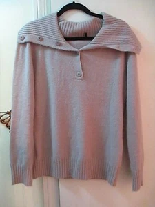 Daisy Fuentes Beige Pullover Collared Sweater Size M Acrylic/Polyester/Spandex - Picture 1 of 4