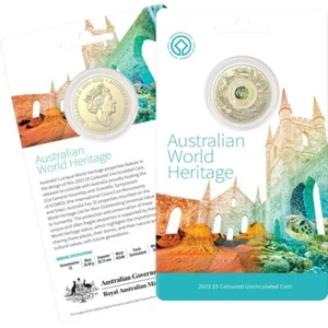 Moneda esmerilada de color sin circular de 5$ del Patrimonio Mundial de 2023 - Imagen 1 de 3