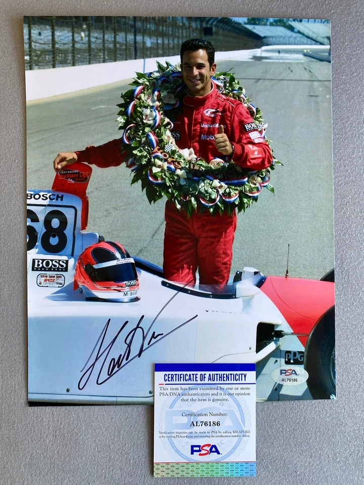 2001 INDIANAPOLIS 500 HELIO CASTRONEVES AUTOGRAPH 8x10 VICTORY PHOTO PSA AL75207 - Image 1 of 1