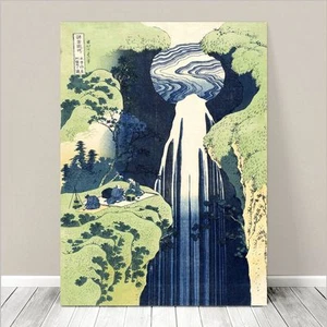 Beautiful Japanese Art ~ CANVAS PRINT 18x12" ~ Hokusai Amida Falls - Picture 1 of 1