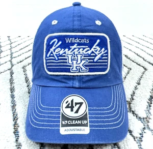 Kentucky Wildcats Trucker Hat Cap Strap Back Blue Mesh Patch Dad Clean Up Retro - Picture 1 of 11