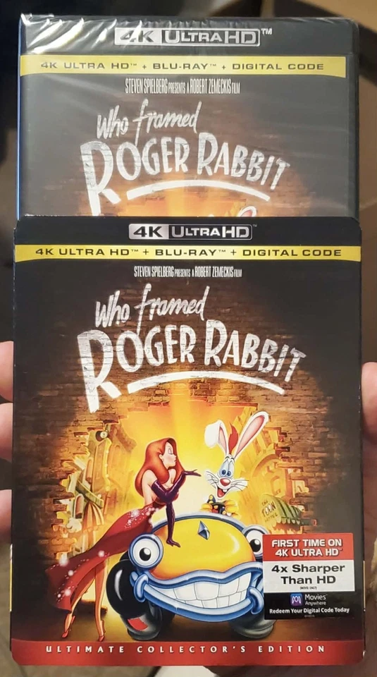 WHO FRAMED ROGER RABBIT 1988 4K UHD + BLU-RAY + SLIPCOVER + DIGITAL RARE OOP Foto 1 de 4