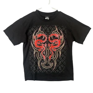 Boys Size L Fire Red Dragon Graphic Print T-Shirt 4 Seasons Tag EUC - Picture 1 of 11