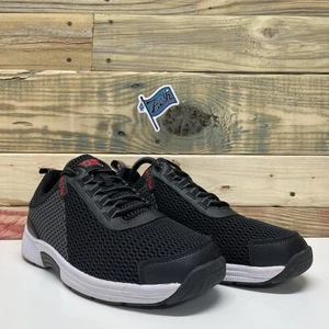 Orthofeet Edgewater orthopädische Freizeit Schnürschuhe Herren Größe 9 2E Weite schwarz " - Bild 1 von 12