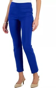 JM Collection Deep Cobalt Size S Comfort Pull-on Tummy Control Straight Pants. - Picture 1 of 7