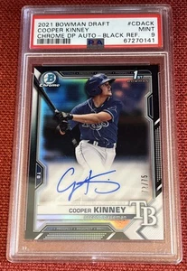 Cooper Kinney 2021 Bowman Chrome Draft Auto /75 Black Refractor PSA 9 Mint - Picture 1 of 2