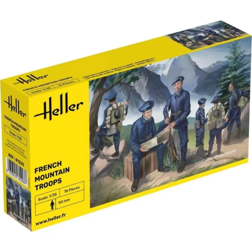 FRENCH MOUNTAIN TROOPS KIT 1:35 Heller Kit Figure Militari Modellino Nuovo - Immagine 1 di 1