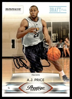 2009-10 Panini Prestige Draft Picks Light Blue Auto A.J. Price 350/699 #196 - Image 1 of 2