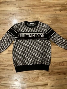 Vintage Christian Dior Oblique Knit Cashmere Sweater Mens 3X euro (XL uSA) - Picture 1 of 7