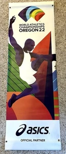 WORLD ATHLETICS CHAMPIONSHIPS ORIGINAL HAYWARD FIELD BANNER OREGON22 MALE RUNNER - Picture 1 of 5