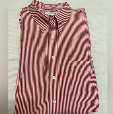 ⭐️⭐️ Cutter & Buck Short Sleeve Button Up Red Striped Dress Shirt Sz 3XLT A4 - Image 1 of 4