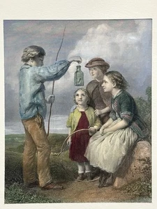 Farbige Stahlgravur geätzte Kunst The EFT gedruckt von D. Appleton & Co. NY - Bild 1 von 12