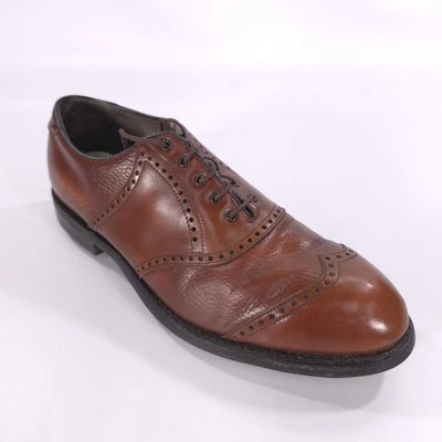 Footjoy Classic Vtg USA Brown Handcrafted Brogue Wingtip Golf Shoes Mens 10D - Image 1 of 4