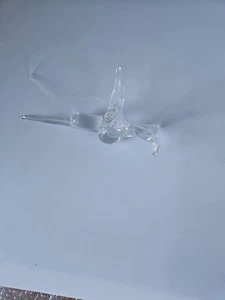 Adorno de colibrí de vidrio artístico transparente soplado a mano 4" vintage - Imagen 1 de 4