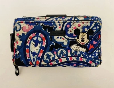 Disney Vera Bradley Mickey Paisley RFID Bandolera Bolso sin asas Cartera Usada en Excelente Condición Foto 1 de 4