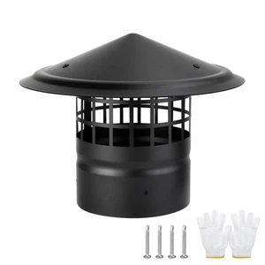 Cone Top Chimney Cap,4 Inch Round Roof Rain Chimney Cover,Wood Stove Pipe Rai... - Picture 1 of 7