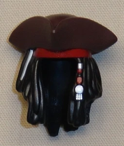 x1 NEW Lego Tricorne Pirate Hat JACK SPARROW Minifig Parts w/ HAIR & BEADS 4195 - Picture 1 of 4